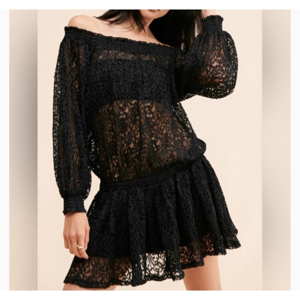 Free People Carina Meadow Lace Dress + Bandeau Top NWT Size L